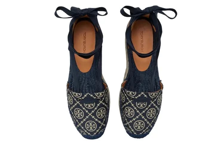 Tory Burch T Monogram Platforma Səndəl Qadın Göy 5