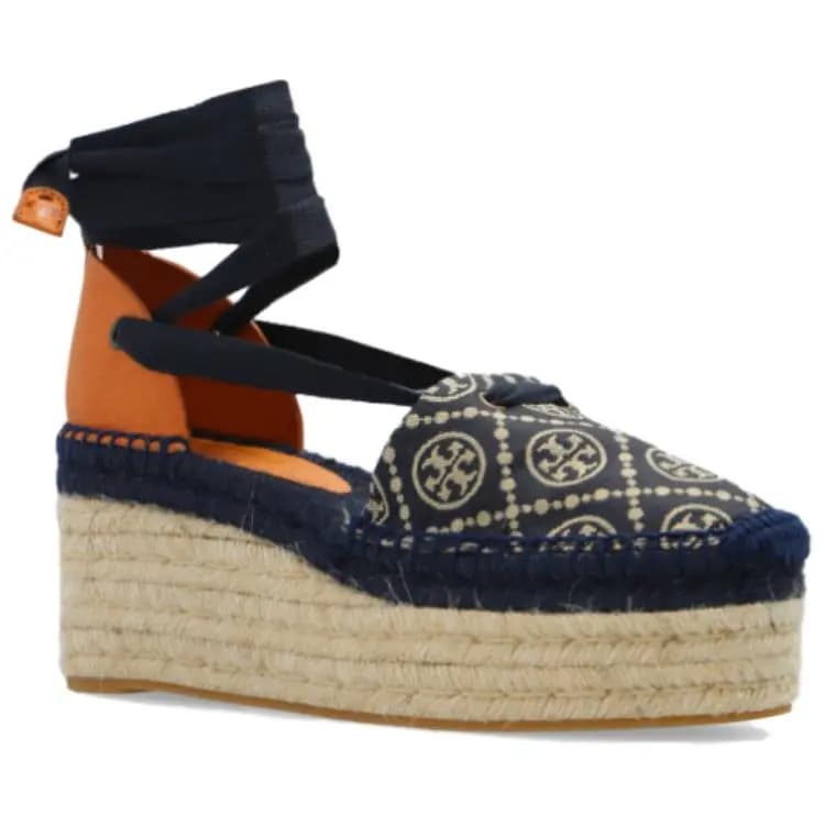 Tory Burch T Monogram Platforma Səndəl Qadın Göy 3