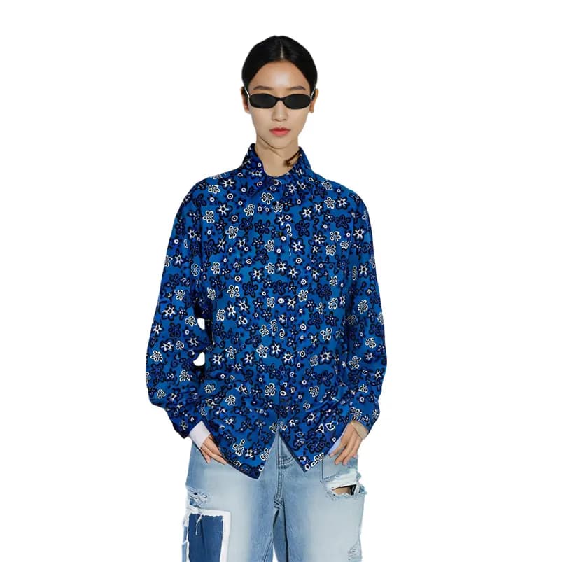 UNIQLO X Marni Qadın Köynəyi Mavi 3