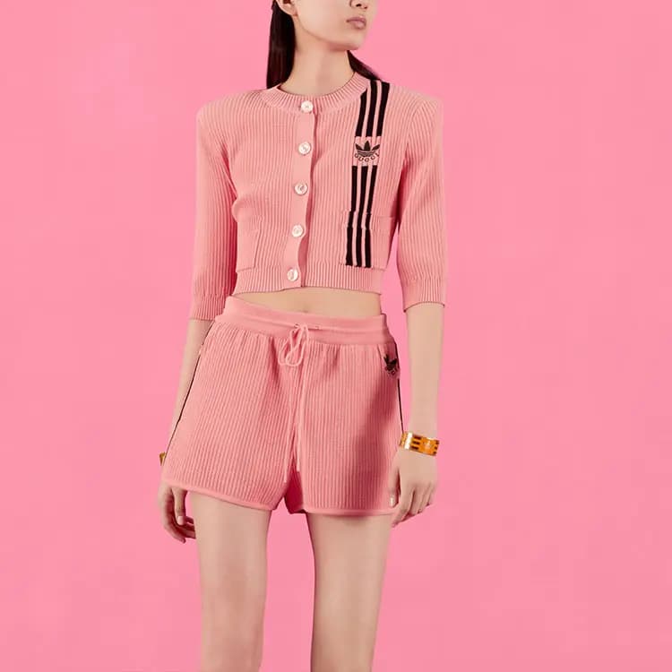 GUCCI X Adidas Qısa Kardigan Qadın Çəhrayı 5
