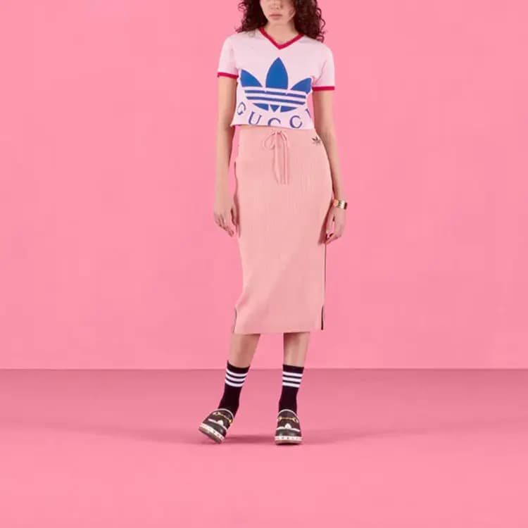 GUCCI X Adidas Qadın Köynəyi Çəhrayı 2