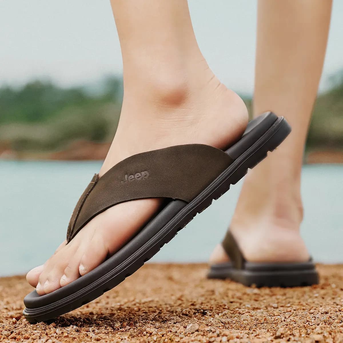 Jeep Unique Charm Refreshing Classic Fashion Simple Trendy Versatile Comfort Casual Rubber Sole Silent Anti-Odor Flip-Flop Sandals Men's 12