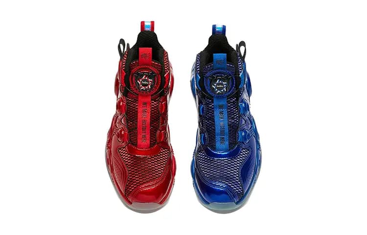 Anta Kids Alien Comfort Mid-Top Kids' Basketball Shoes Blue/Red Contrast 3