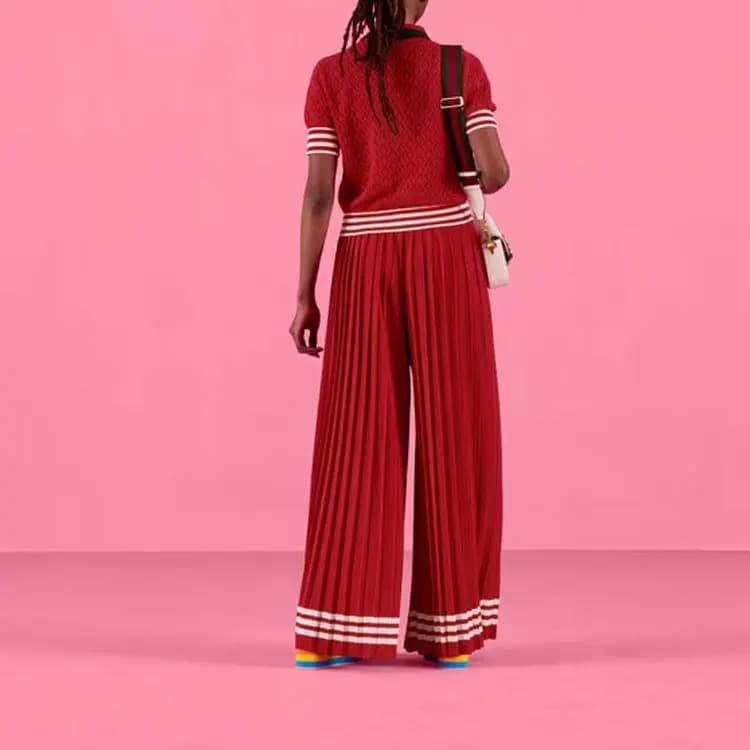 GUCCI X Adidas Qadın Polo Köynəyi Qırmızı 3