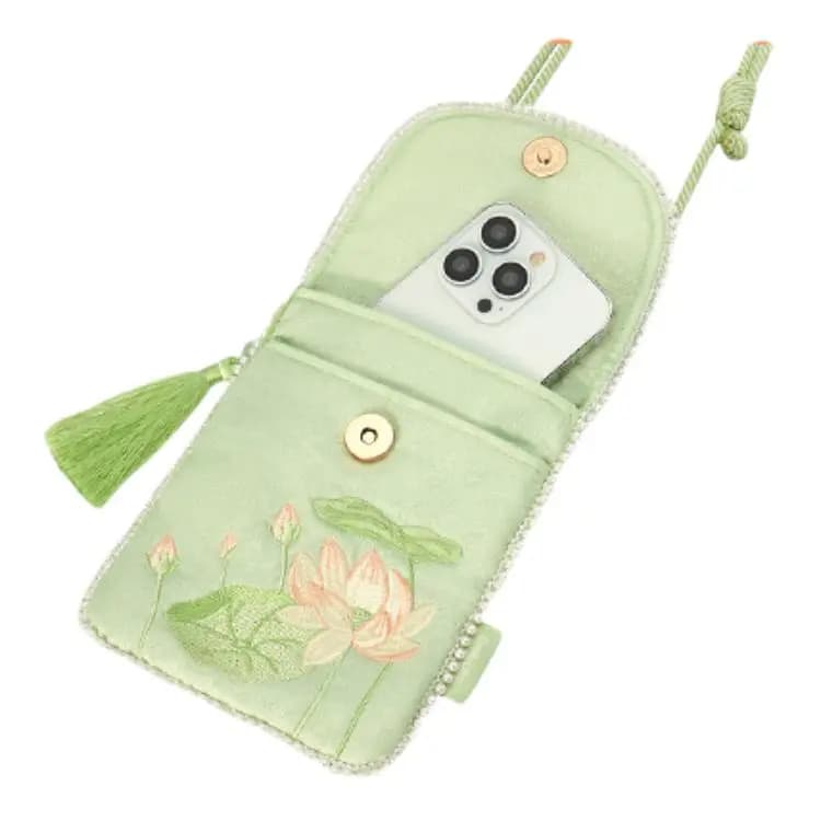 Disney Duffy and Friends 'Floral Dream' Cookie Ann Polyester Qadın Çiyinüstü Telefon Çantası Yaşıl 4