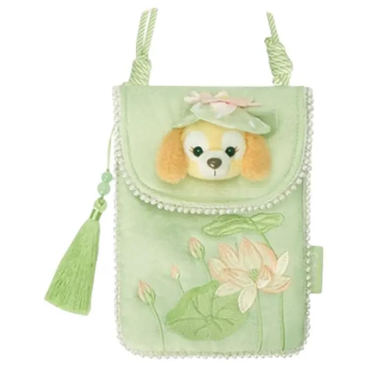 Disney Duffy and Friends 'Floral Dream' Cookie Ann Polyester Qadın Çiyinüstü Telefon Çantası Yaşıl 2