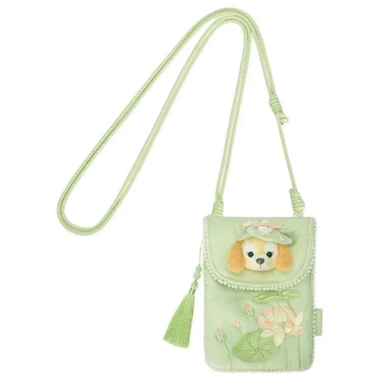 Disney Duffy and Friends 'Floral Dream' Cookie Ann Polyester Qadın Çiyinüstü Telefon Çantası Yaşıl