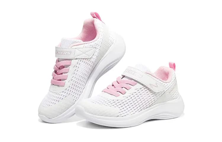 Big Kid Skechers Selectors Athletic Casual Shoes White-Pink 3