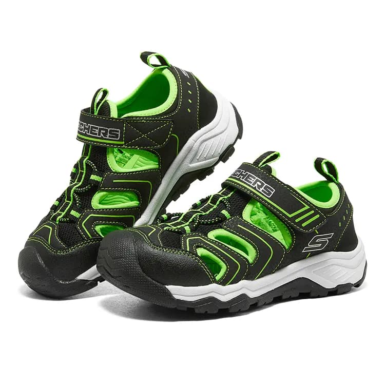 Skechers Uşaq Sandalet Qara/Yaşıl 3
