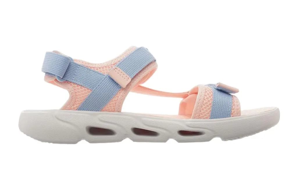 Big Kids Anta Breathable Open-Toe Beach Sandals White-Blue-Pink 4