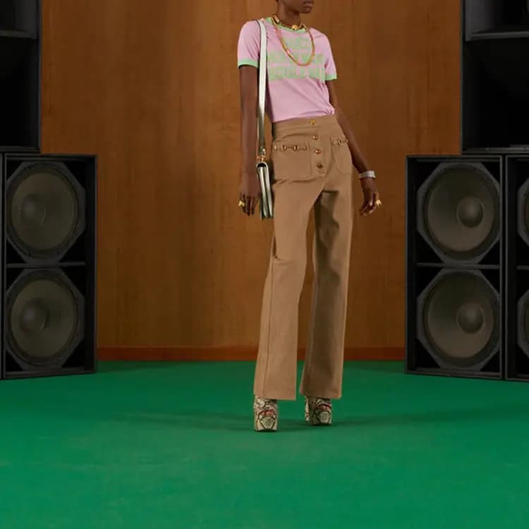 GUCCI Crop Top Qadın Çəhrayı 3