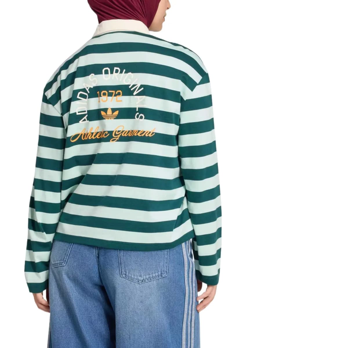 adidas originals LS GFX Stripe Simple Pullover Long Sleeve Polo Shirt Women's 3