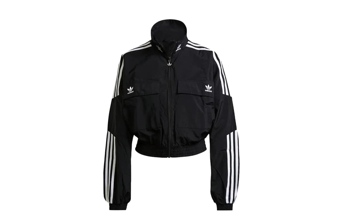 Custom Apparel adidas originals ADICOLOR CLASSICS 811 Lace Bond Sweet Girl French Lazy Ballet Style Stripe Sport Loose Bow Decoration Short Stand Neck Cropped Jacket Women's 3