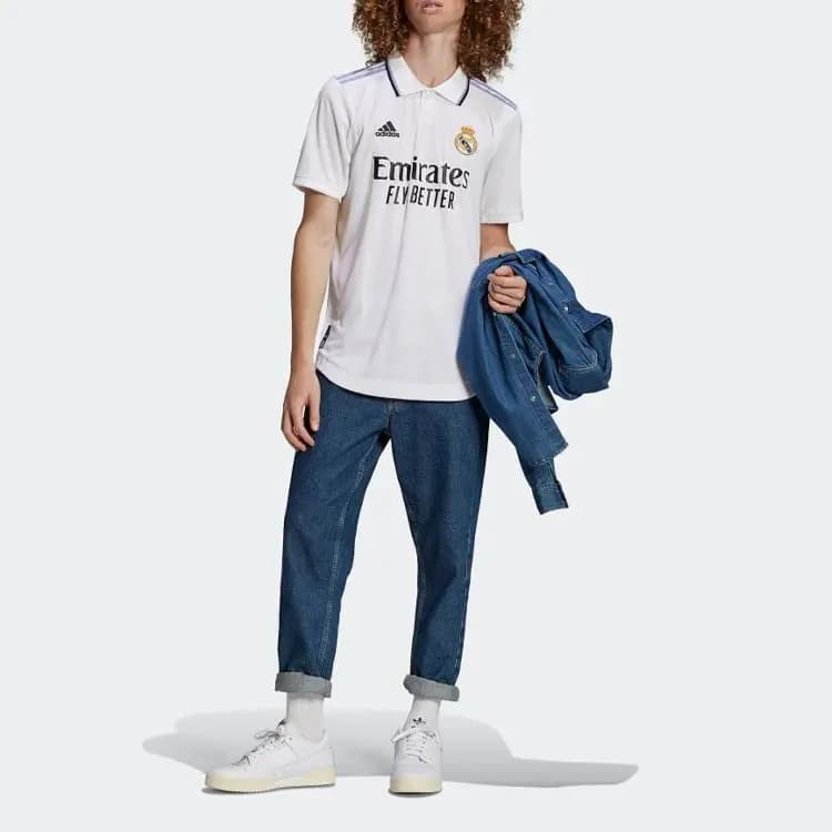 Adidas Real Madrid Kişi Polo Köynəyi Ağ 2