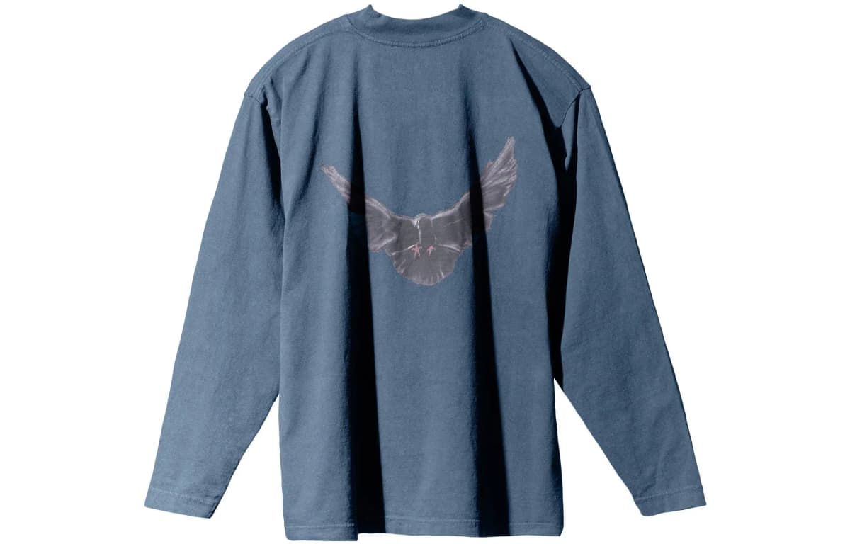 YEEZY X Gap X Balenciaga Dove Uzunqol Köynək Tünd Mavi