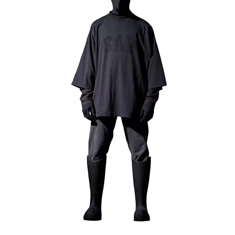 YEEZY X Gap X Balenciaga Dove 3/4 Qol Köynək Qara 5