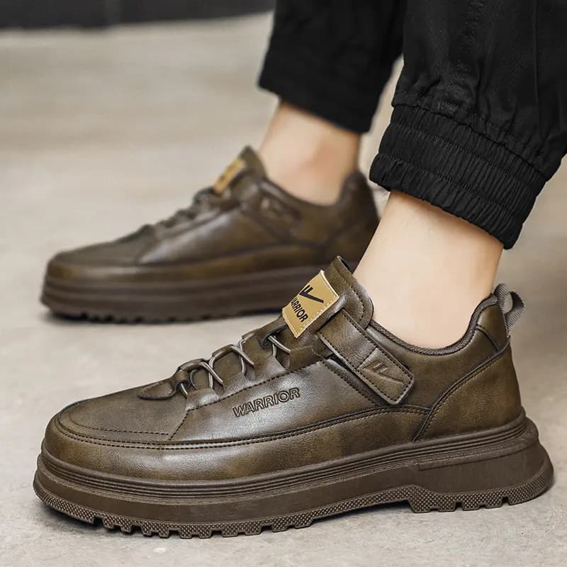 Warrior Fashion Minimalist Trendy Versatile Daily Commute Work Boots Men's Khaki 7