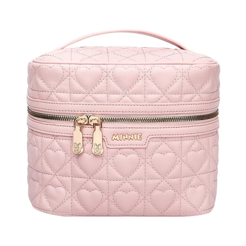 Disney Minnie Portable Multi-Layer Travel Versatile Cute Synthetic Leather Travel Organizer Bag Women's Pink 6