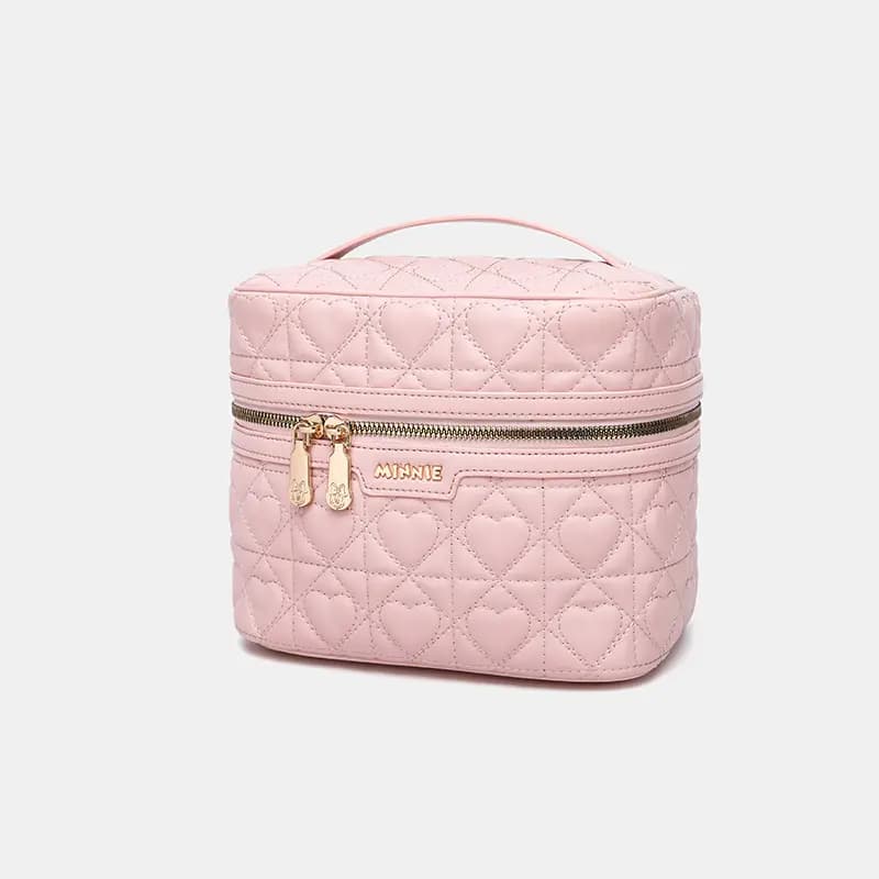 Disney Minnie Portable Multi-Layer Travel Versatile Cute Synthetic Leather Travel Organizer Bag Women's Pink 8