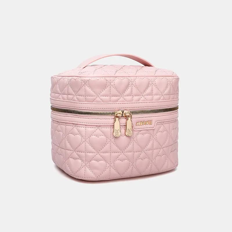Disney Minnie Portable Multi-Layer Travel Versatile Cute Synthetic Leather Travel Organizer Bag Women's Pink 7