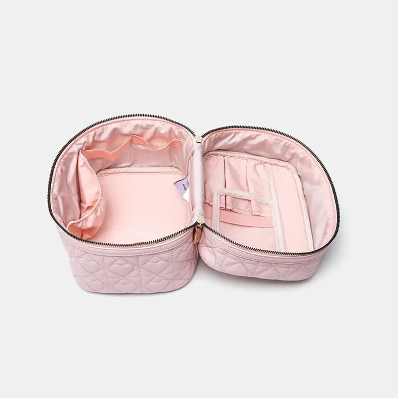 Disney Minnie Portable Multi-Layer Travel Versatile Cute Synthetic Leather Travel Organizer Bag Women's Pink 13