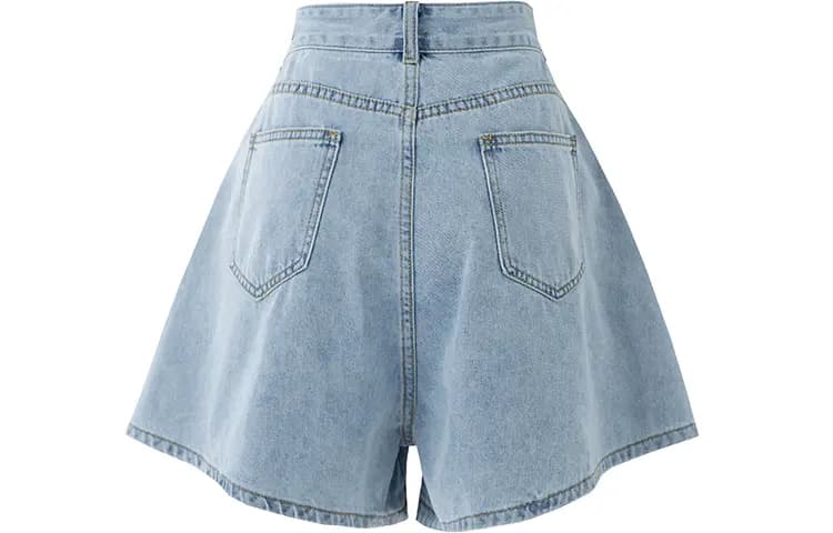 SOON FLOWER Denim Shorts Summer Women's Light Blue 2