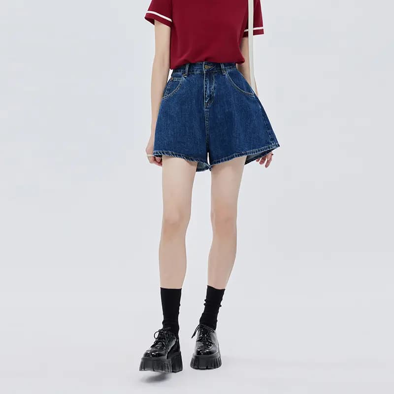 SOON FLOWER Denim Shorts Summer Women's Light Blue 7