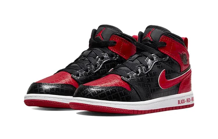 Jordan 1 Mid Black Red Bred PS 3