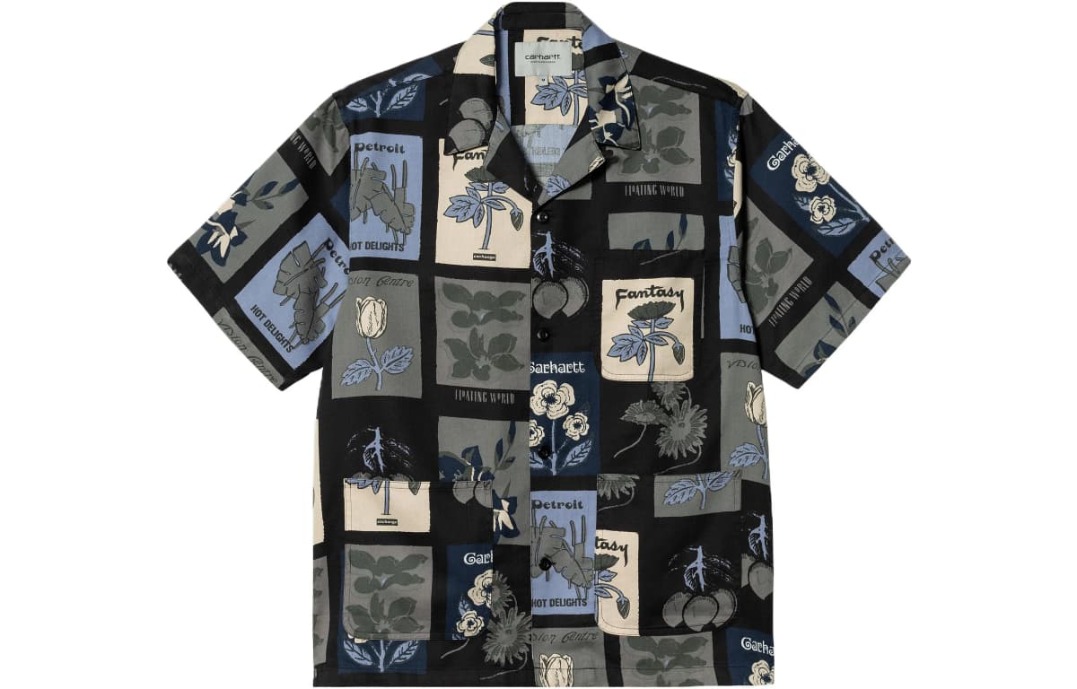 Carhartt WIP Floral Print Kişi Köynəyi Qara