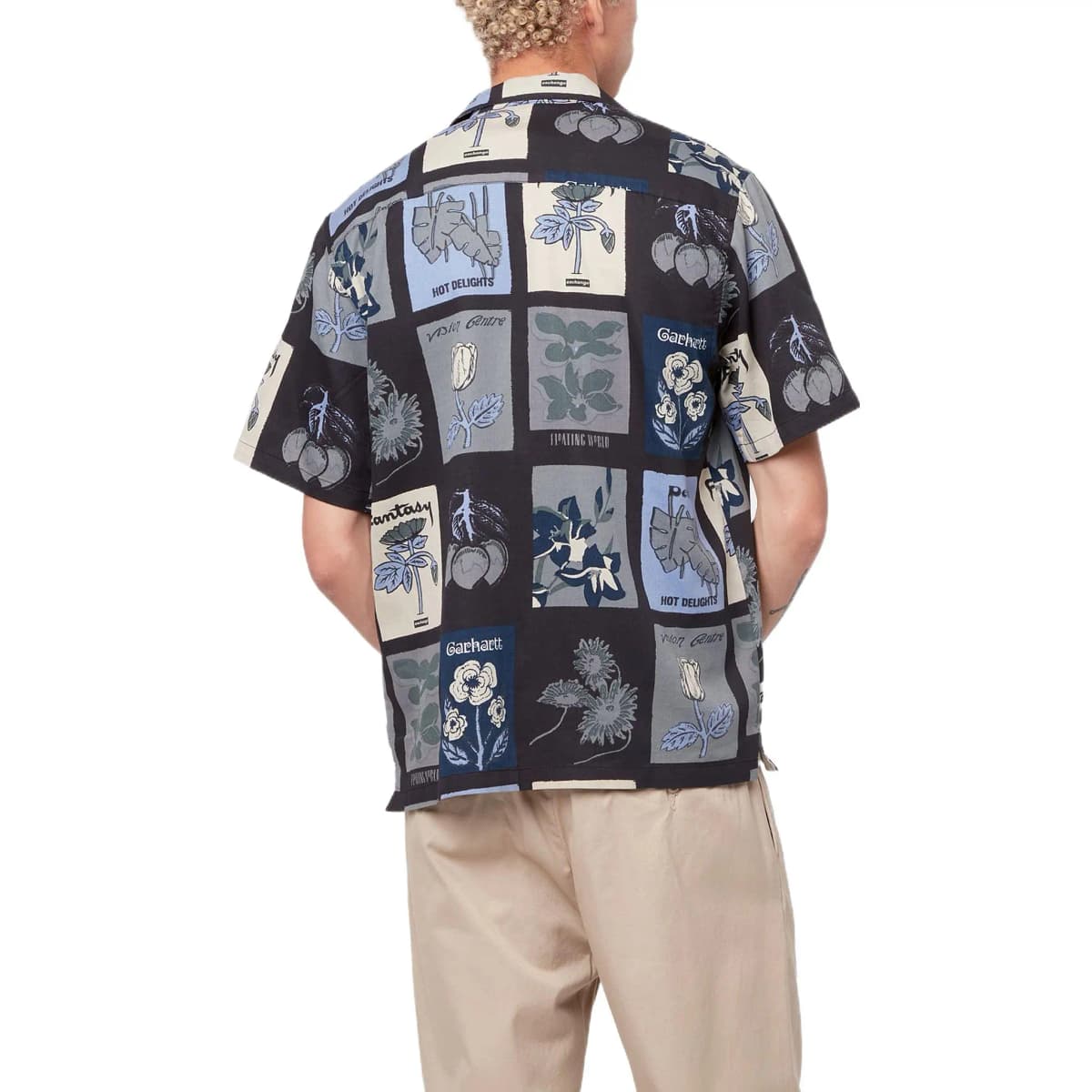 Carhartt WIP Floral Print Kişi Köynəyi Qara 4