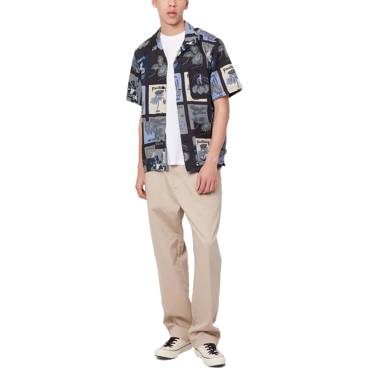 Carhartt WIP Floral Print Kişi Köynəyi Qara 6