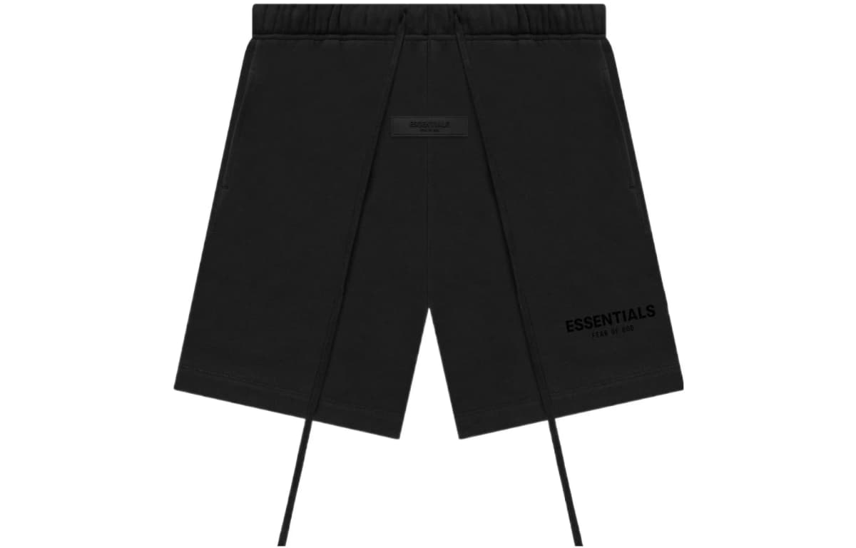 Fear of God Essentials SS22 Letter Logo Print Casual Shorts Kişi Qara