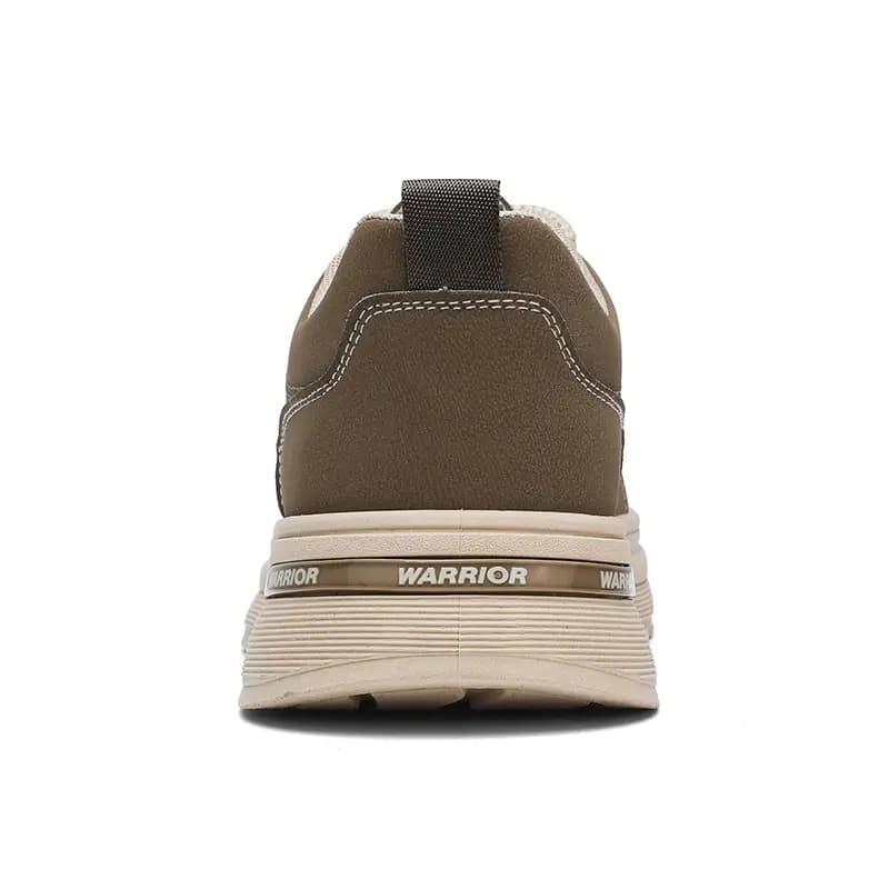 Warrior Men's Synthetic Leather Trendy Retro Classic Fashion Daily Commute Casual Versatile Simple Comfort Chunky Platform Low-Top Work Boots 4