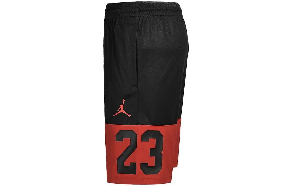 Jordan Color-Block Number Print Sports Basketball Shorts #23 Men's Black 2