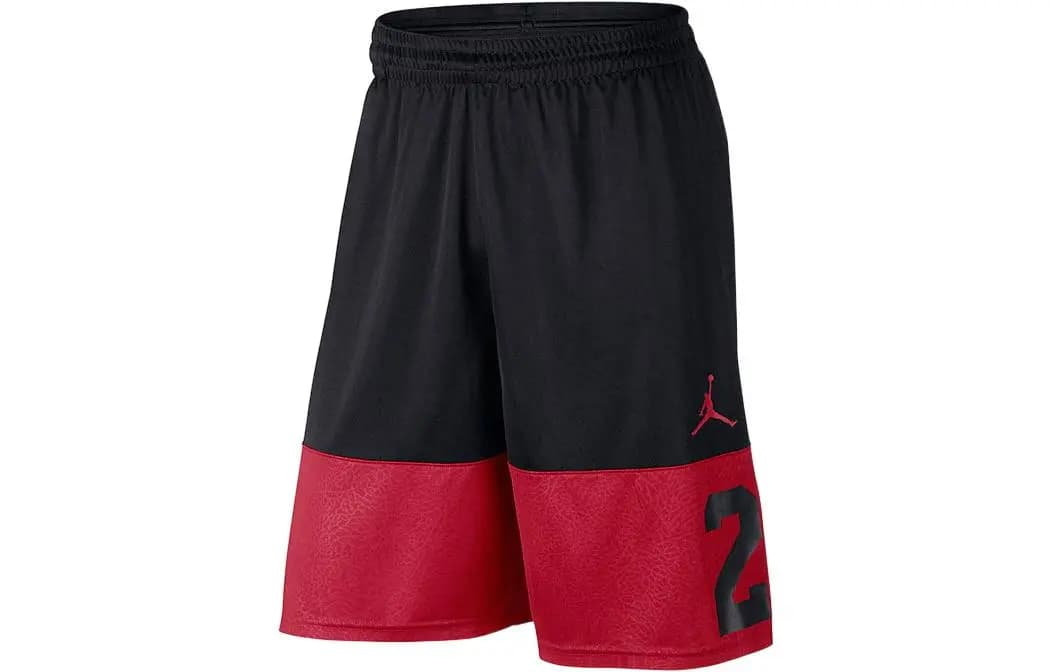Jordan Color-Block Number Print Sports Basketball Shorts #23 Men's Black 3