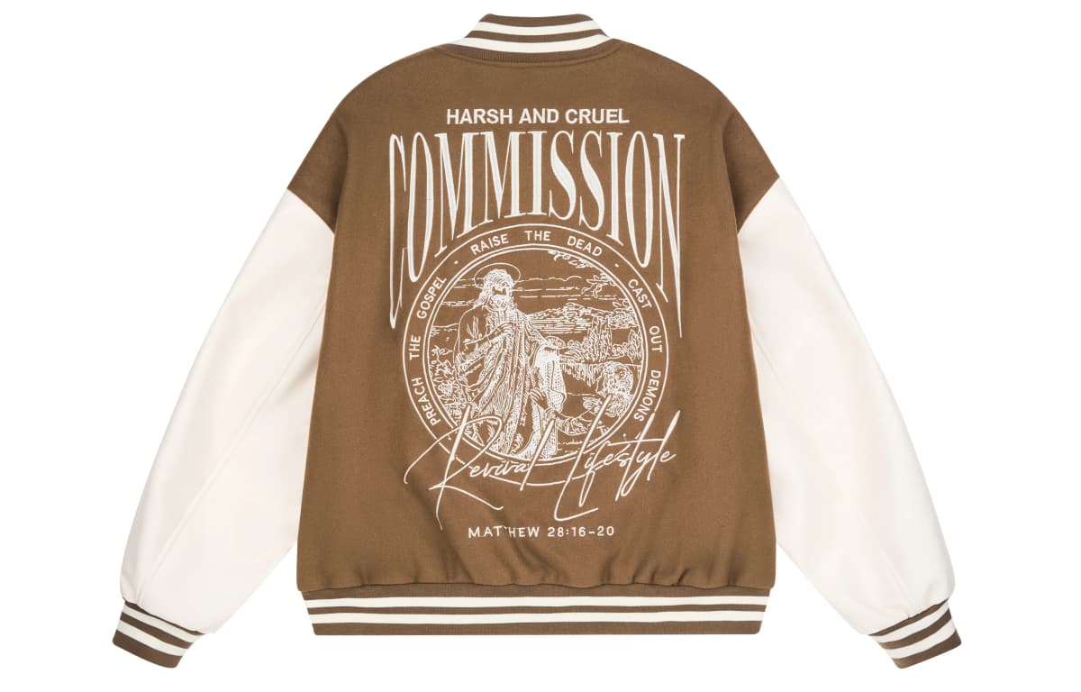 HARSH AND CRUEL AW22 hc Perfectionist Retro Layout Letter Print Loose Casual Embroidered Baseball Jacket Unisex Fall 8