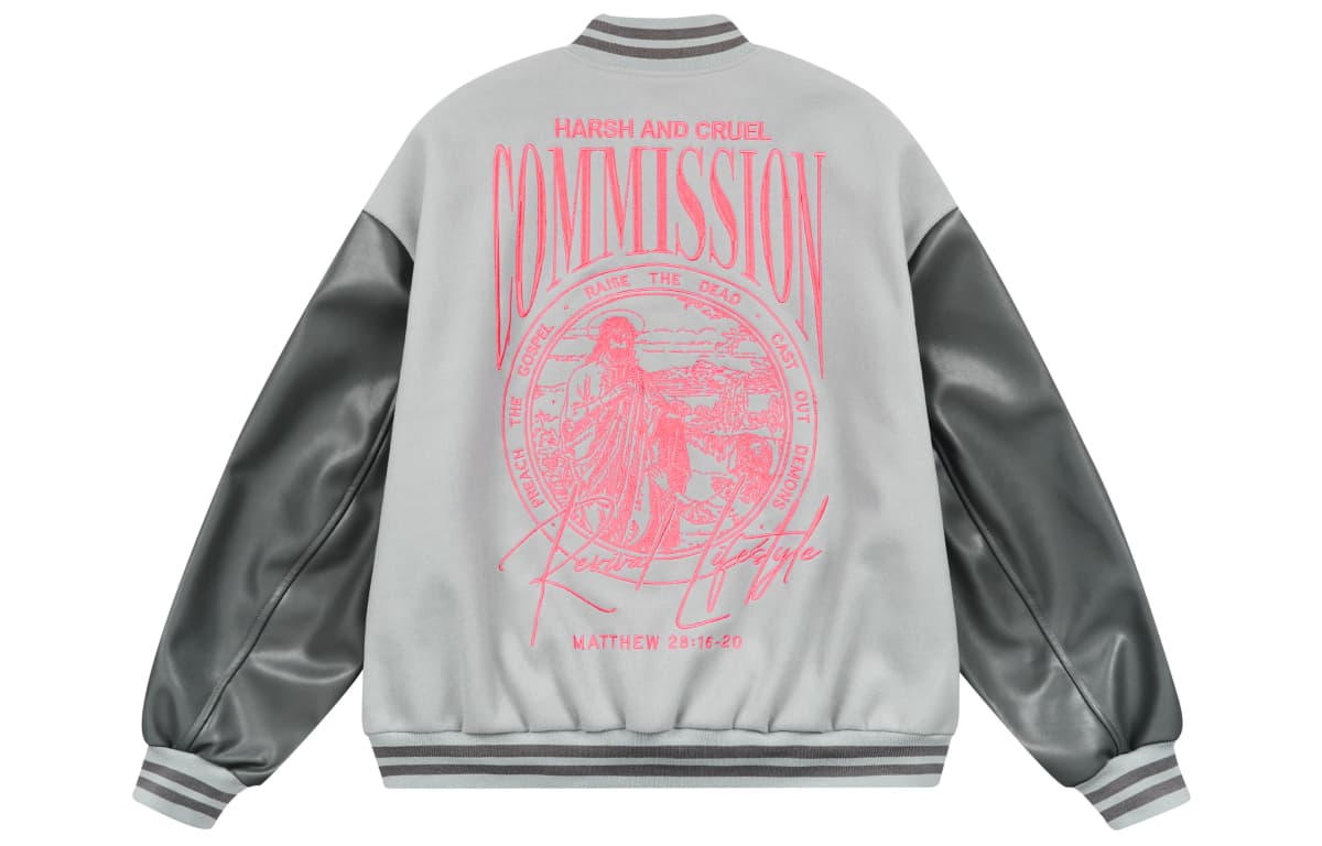 HARSH AND CRUEL AW22 hc Perfectionist Retro Layout Letter Print Loose Casual Embroidered Baseball Jacket Unisex Fall 11
