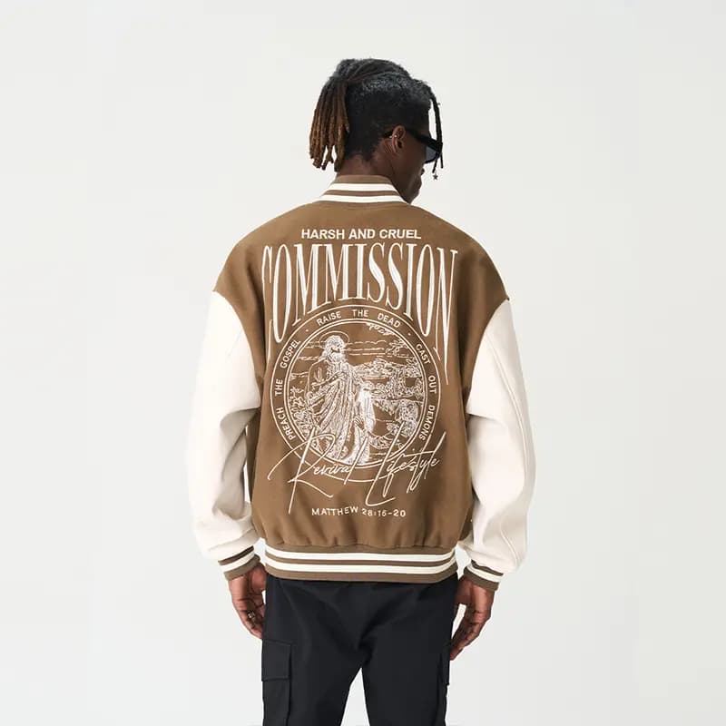 HARSH AND CRUEL AW22 hc Perfectionist Retro Layout Letter Print Loose Casual Embroidered Baseball Jacket Unisex Fall 10