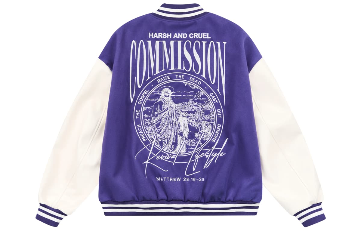 HARSH AND CRUEL AW22 hc Perfectionist Retro Layout Letter Print Loose Casual Embroidered Baseball Jacket Unisex Fall 15