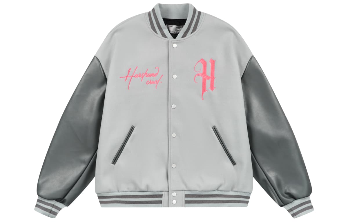 HARSH AND CRUEL AW22 hc Perfectionist Retro Layout Letter Print Loose Casual Embroidered Baseball Jacket Unisex Fall 12