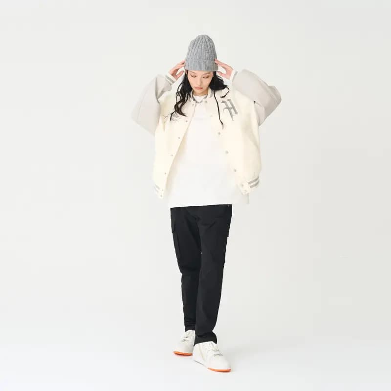 HARSH AND CRUEL AW22 hc Perfectionist Retro Layout Letter Print Loose Casual Embroidered Baseball Jacket Unisex Fall 6