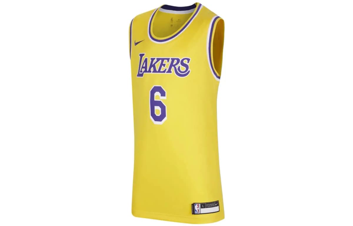 Nike NBA Los Angeles Lakers LeBron James #6 Uşaq Basketbol Forması Sarı