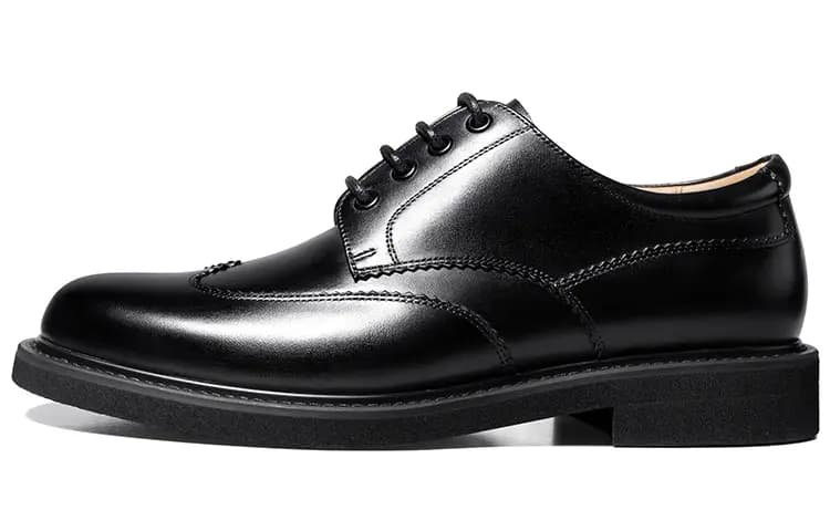 THOM WILLS British Casual Business Soft Sole Derby Shoes Formal Leather Shoes Men's Black 9