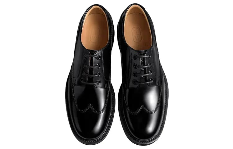 THOM WILLS British Casual Business Soft Sole Derby Shoes Formal Leather Shoes Men's Black 3