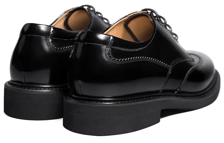 THOM WILLS British Casual Business Soft Sole Derby Shoes Formal Leather Shoes Men's Black 4