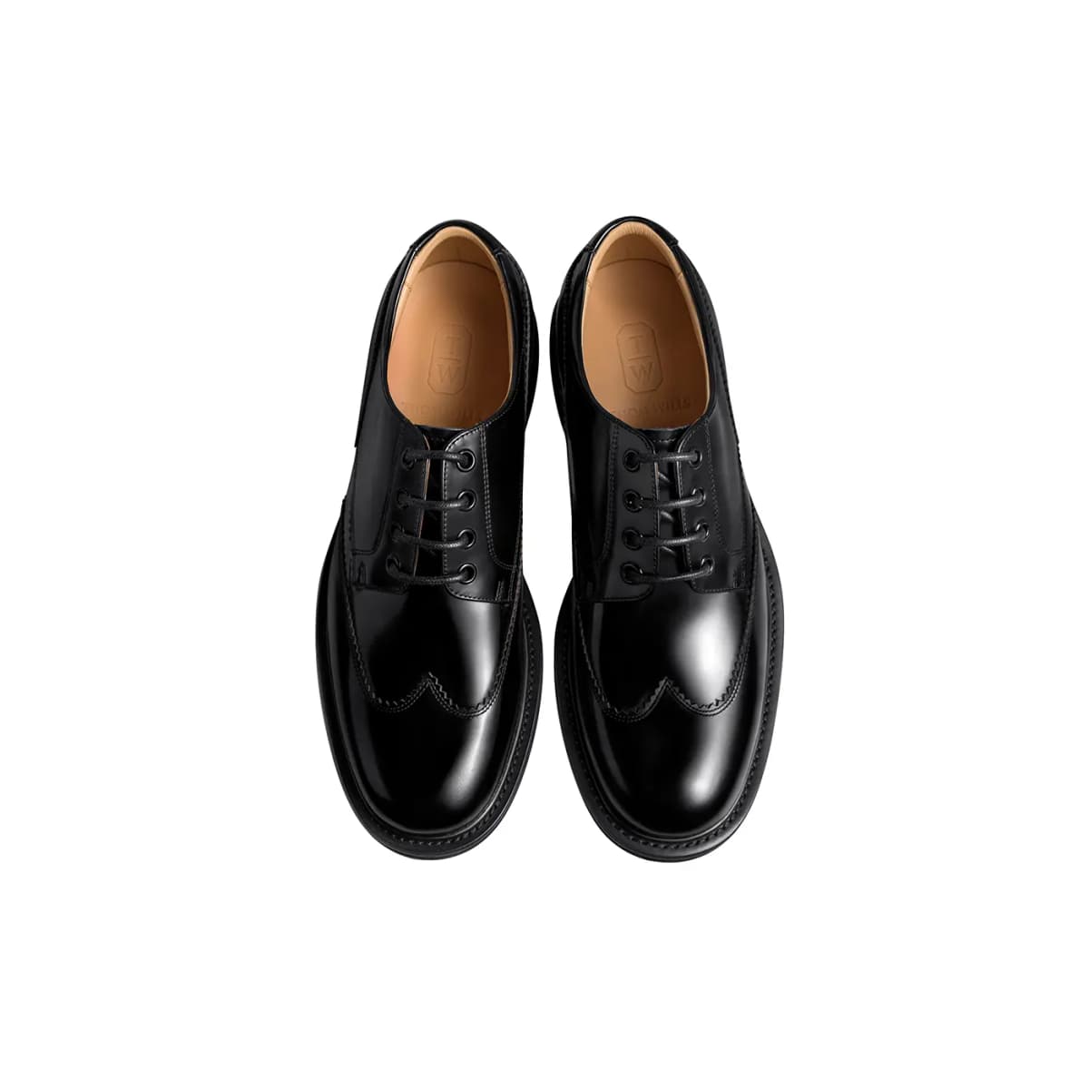 THOM WILLS British Casual Business Soft Sole Derby Shoes Formal Leather Shoes Men's Black 19