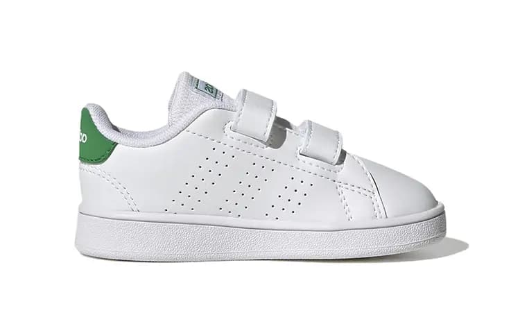 TD Baby adidas neo Advantage Comfortable Durable Skate Shoes White/Green 2
