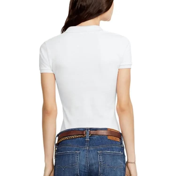 Polo Ralph Lauren SS22 Qadın Polo Köynəyi Ağ 4