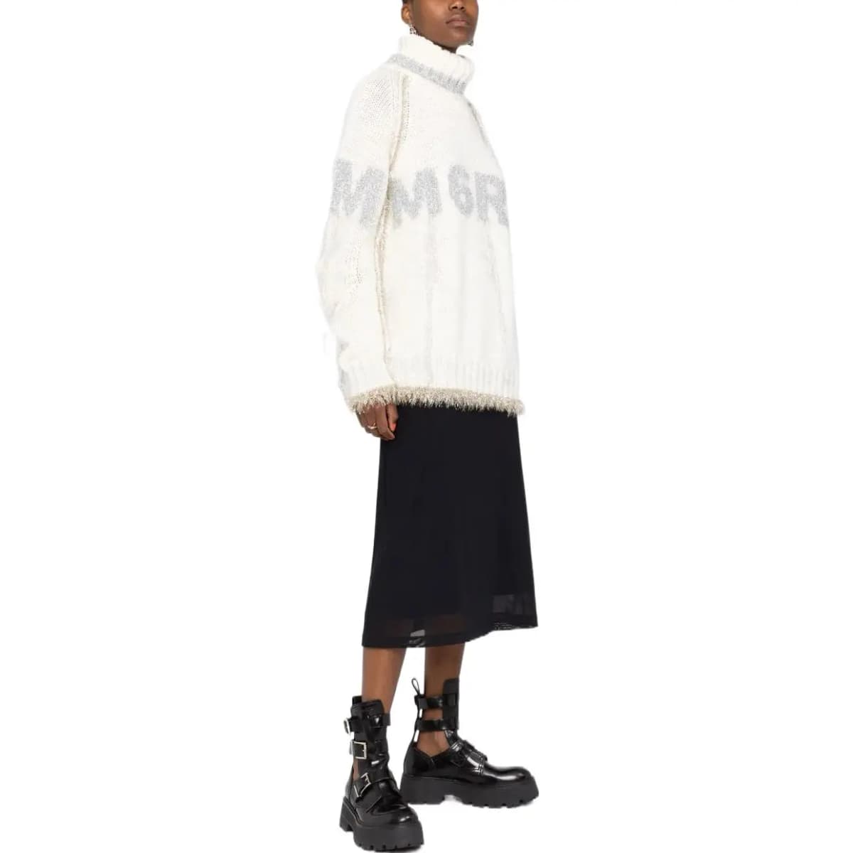MM6 Maison Margiela FW22 Cashmere Sweater Women's White 4