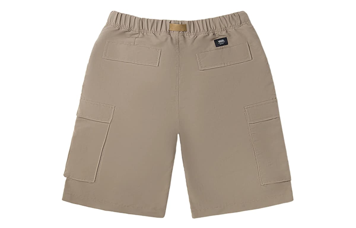 Vans Solid Cargo Pocket Woven Belted Athletic Shorts Men's Khaki 2